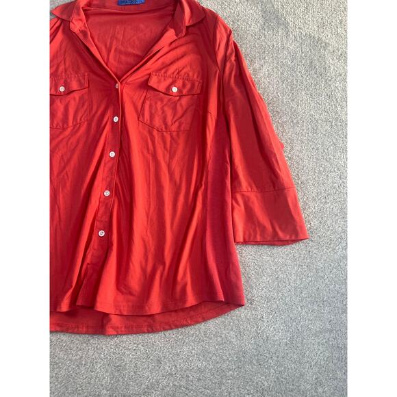 J Mclaughin Women's coral Long Sleeves Button-up Top Size Large - Picture 5 of 7